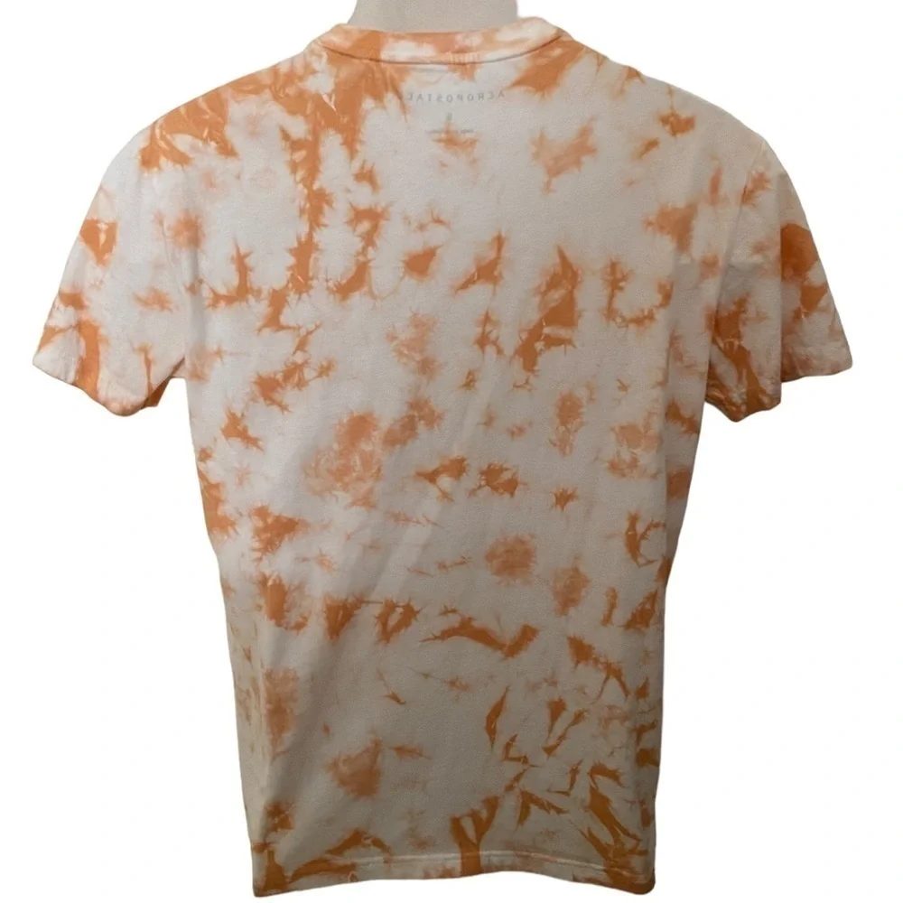 Aeropostale Hawaiian Tiki Honolulu Hawaii Orange White Tie Dye Tee Shirt S Small
